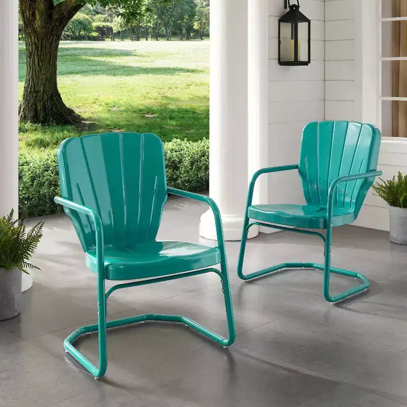 Lot de 2 chaises d'extérieur Ridgeland – Brillant turquoise – Crosley