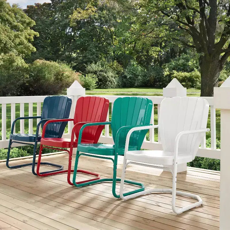 Lot de 2 chaises d'extérieur Ridgeland – Brillant turquoise – Crosley