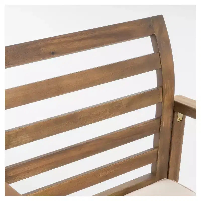 Emilano Lot de 2 fauteuils de club en bois d'acacia – Teinte naturelle – Christopher Knight Home : Chaises d'appoint de patio résistantes aux intempéries avec coussins en polyester