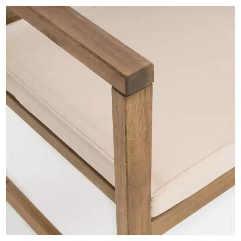 Emilano Lot de 2 fauteuils de club en bois d'acacia – Teinte naturelle – Christopher Knight Home : Chaises d'appoint de patio résistantes aux intempéries avec coussins en polyester