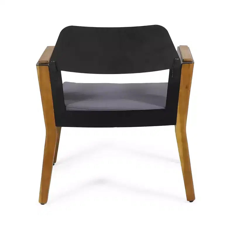 Fauteuils de jardin Soho (lot de 4) en bois d'acacia avec coussins – Teck/Noir/Gris foncé – Christopher Knight Home