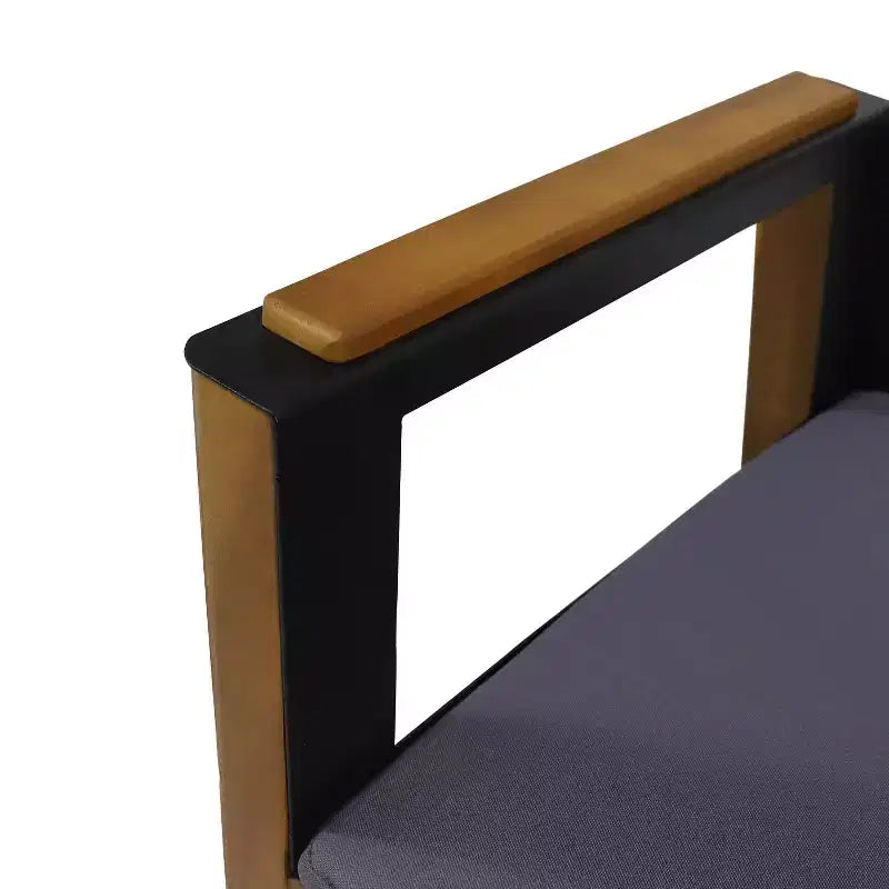 Fauteuils de jardin Soho (lot de 4) en bois d'acacia avec coussins – Teck/Noir/Gris foncé – Christopher Knight Home