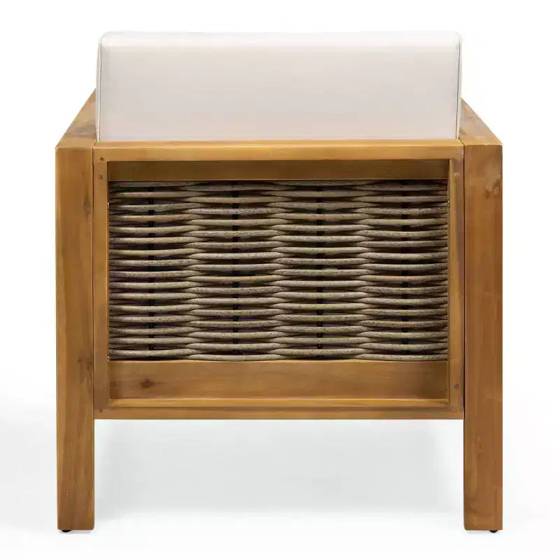 Linwood, lot de 2 fauteuils de jardin en bois d'acacia avec accents en osier - Teck/Brun/Beige - Christopher Knight Home