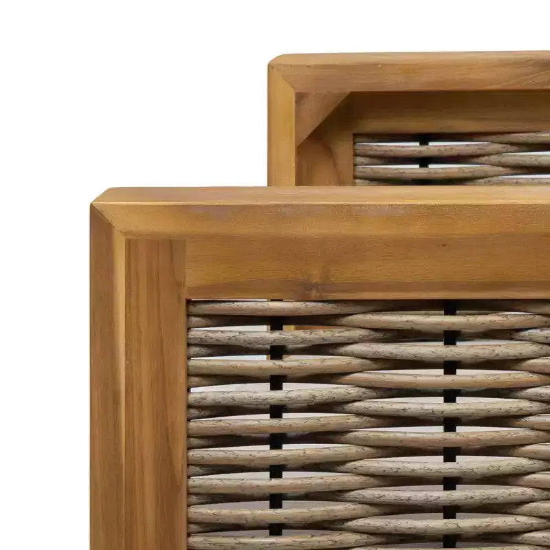 Linwood, lot de 2 fauteuils de jardin en bois d'acacia avec accents en osier - Teck/Brun/Beige - Christopher Knight Home