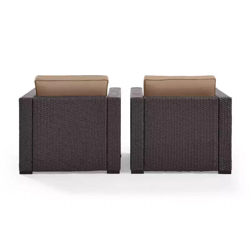 Chaises d'extérieur en osier Biscayne 2 pièces - Mocha - Crosley