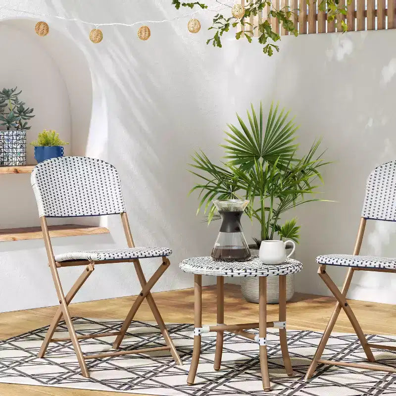Chaise d'appoint de terrasse pliante sans accoudoirs, style café français, beige - Threshold™