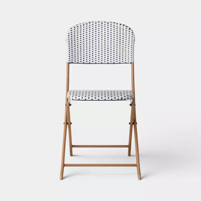 Chaise d'appoint de terrasse pliante sans accoudoirs, style café français, beige - Threshold™