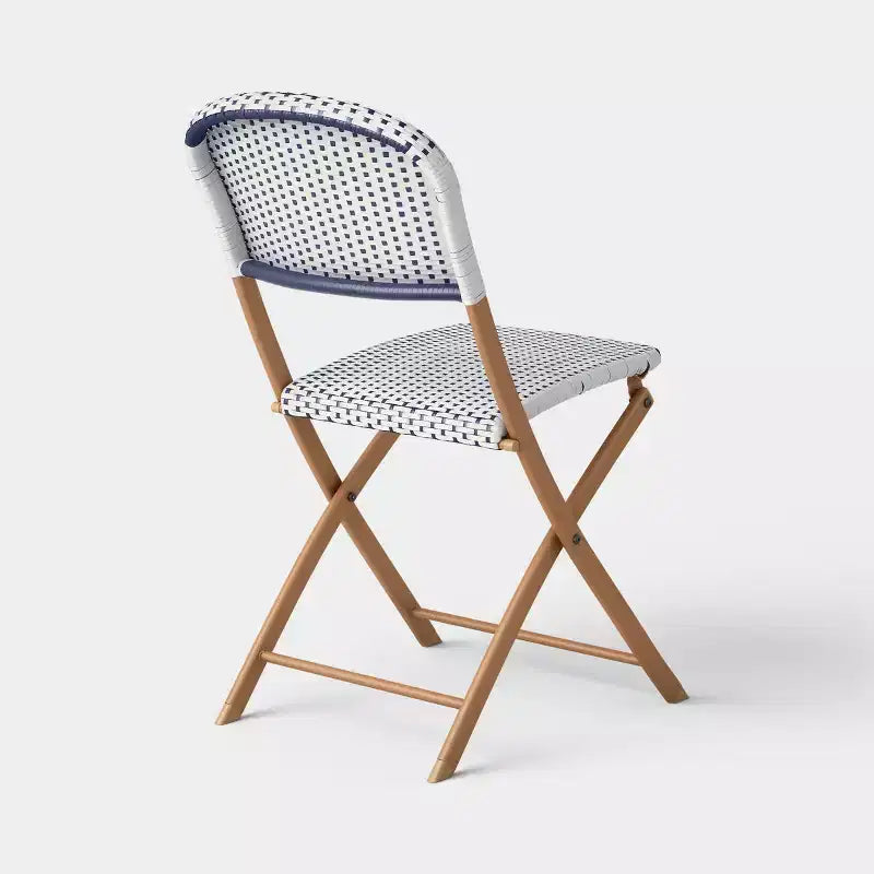 Chaise d'appoint de terrasse pliante sans accoudoirs, style café français, beige - Threshold™