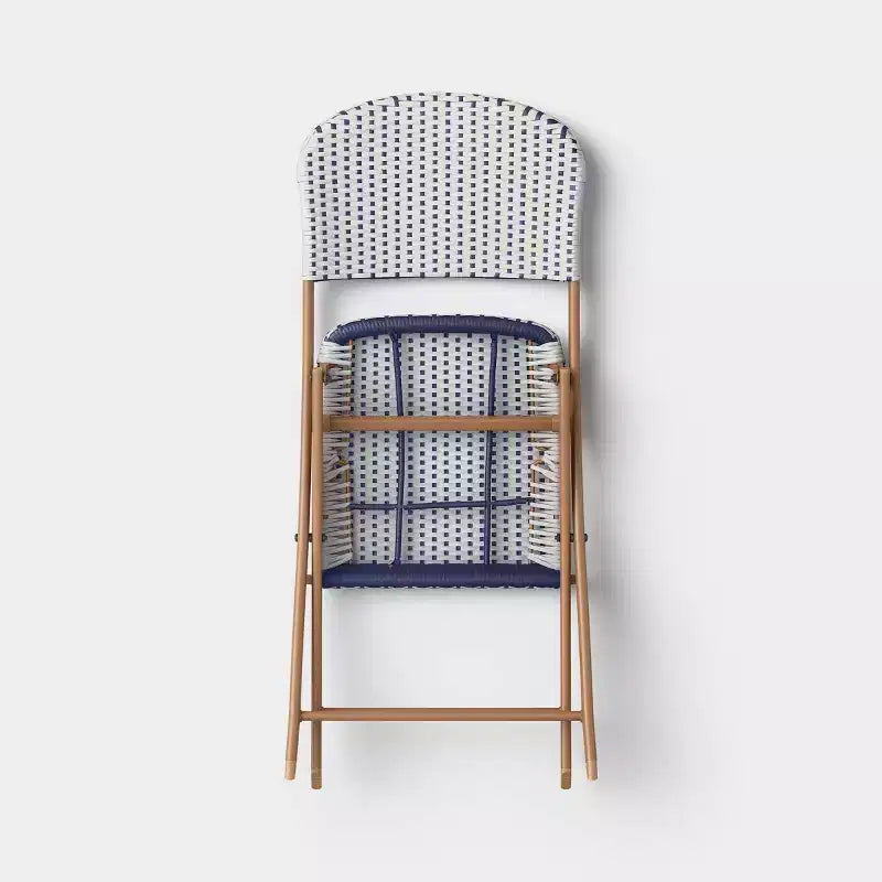 Chaise d'appoint de terrasse pliante sans accoudoirs, style café français, beige - Threshold™