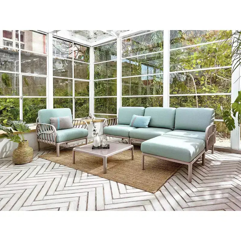 Siège d'angle extérieur Laurel avec coussin - Gris/Vert lagon - Lagoon
