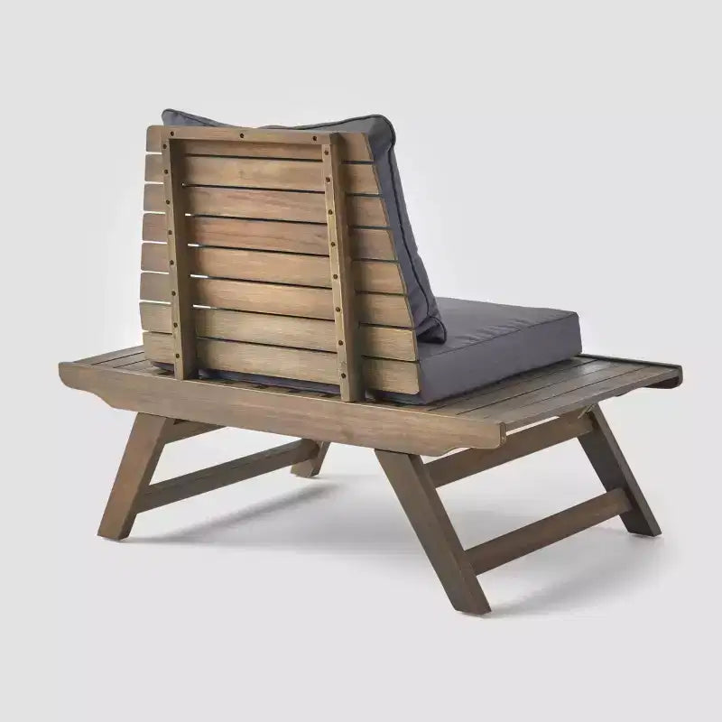 Lot de 2 chaises de club en bois d'acacia Sedona Gris/Gris foncé - Christopher Knight Home : Chaises d'appoint de patio résistantes aux intempéries