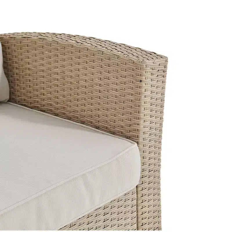 Fauteuil d'extérieur Canaan en osier toutes saisons avec coussins marron - Meubles Alaterre : Chaise d'appoint de patio, Résistant aux intempéries