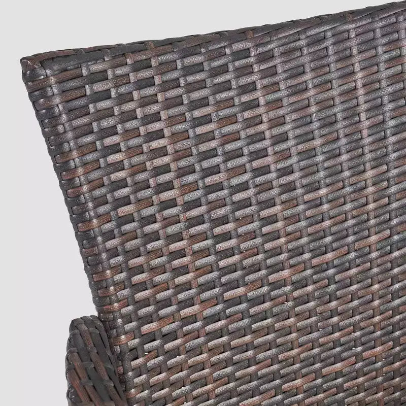 Ensemble de salle à manger Flamingo 9 pièces en bois et osier marron foncé/multimarron/beige - Christopher Knight Home : résistant aux intempéries, 8 chaises