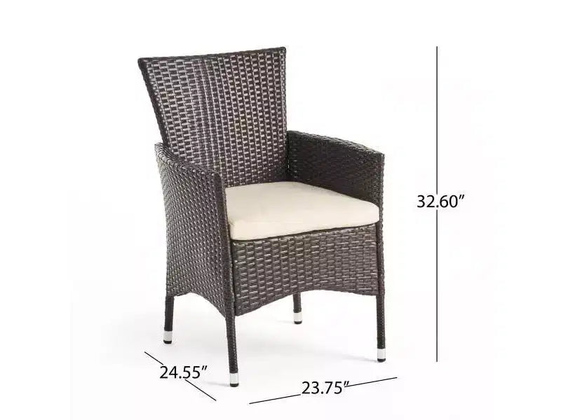 Ensemble de salle à manger Flamingo 9 pièces en bois et osier marron foncé/multimarron/beige - Christopher Knight Home : résistant aux intempéries, 8 chaises