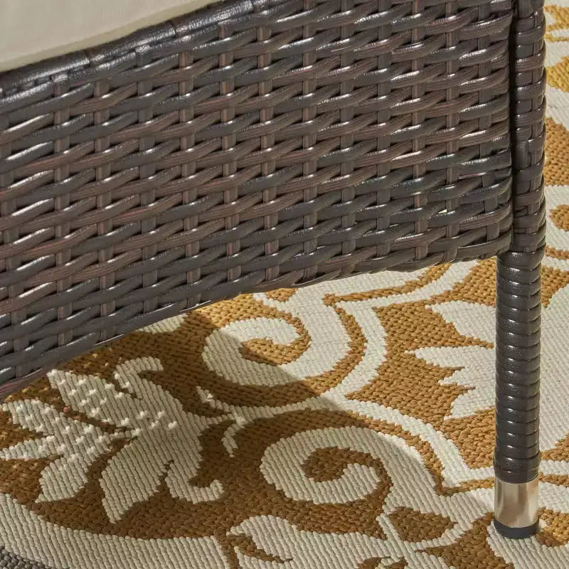 Ensemble de salle à manger extensible Nadia 7 pièces en bois et osier - Naturel/Marron/Beige - Christopher Knight Home : Comprend 6 chaises, coussins amovibles
