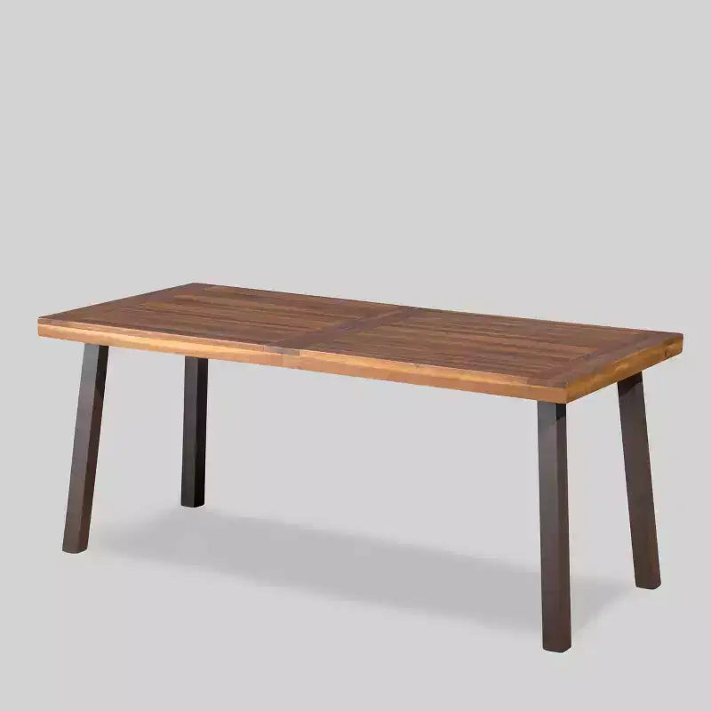 Ensemble de salle à manger 7 pièces en bois d'acacia Della-Hermosa – Teck – Christopher Knight Home : résistant aux intempéries avec coussins en polyester