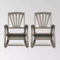 Sunview 2pk Acacia Wood Recliner Rocking Chairs: Patio Seating, Weather-Resistant - Christopher Knight Home