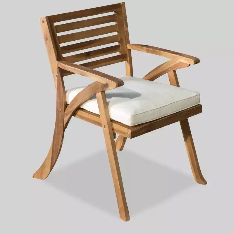 Ensemble de salle à manger ovale 7 pièces Hermosa en bois d'acacia – Teck/Crème – Christopher Knight Home
