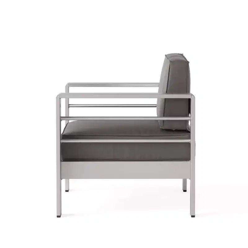 Fauteuil de jardin Cape Coral, lot de 2, en aluminium - Gris - Christopher Knight Home : Résistant aux intempéries, design moderne