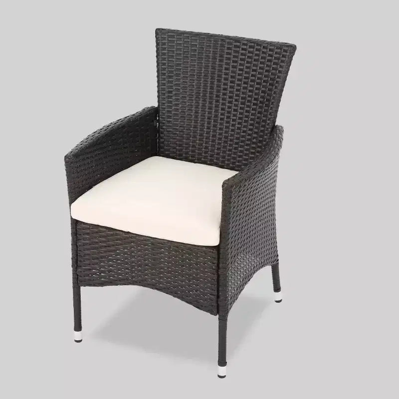 Ensemble de salle à manger de patio Lincoln 7 pièces en bois d'acacia et osier – Marron foncé – Christopher Knight Home : Résistant aux intempéries, 6 places