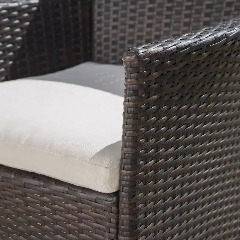 Ensemble de salle à manger de patio Lincoln 7 pièces en bois d'acacia et osier – Marron foncé – Christopher Knight Home : Résistant aux intempéries, 6 places