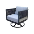 International Concepts Outdoor Patio Chair Woven Abaca Rope Swivel Rocking Chair with Cushion