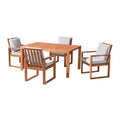 Weston 5pc Eucalyptus Wood Outdoor Dining Set - Natural - Alaterre Furniture: Weather-Resistant, 4-Seater