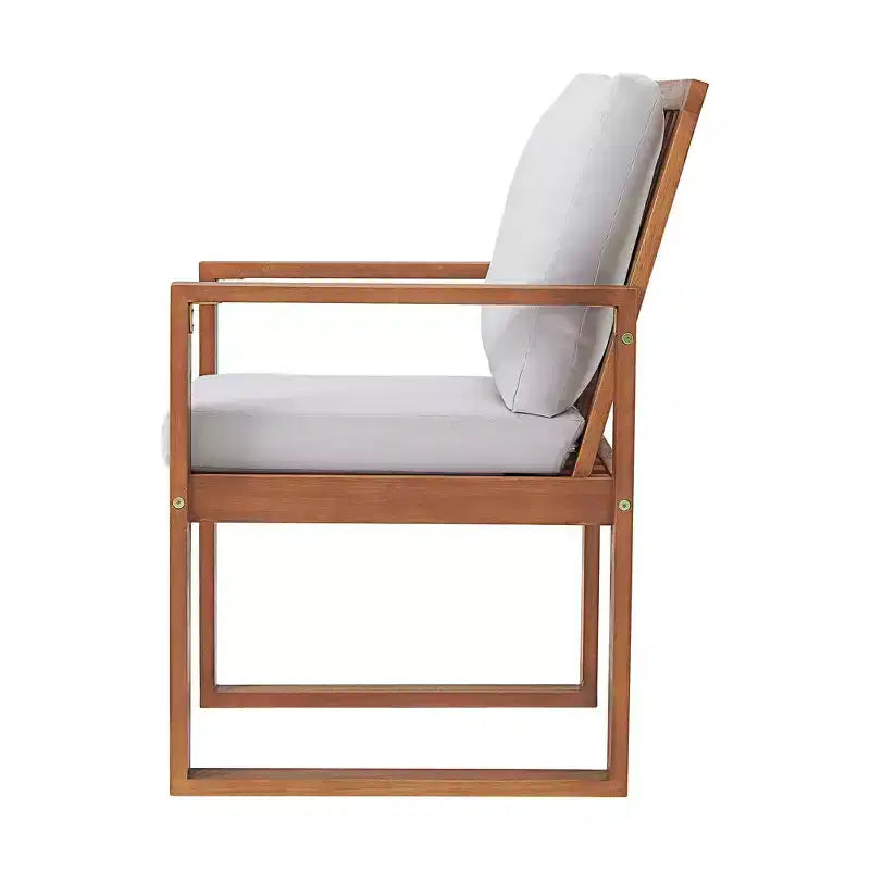 Ensemble de salle à manger d'extérieur 5 pièces en bois d'eucalyptus Weston - Naturel - Alaterre Furniture : Résistant aux intempéries, 4 places