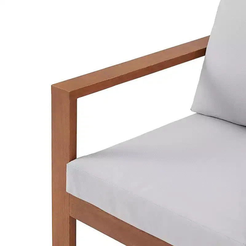 Ensemble de salle à manger d'extérieur 5 pièces en bois d'eucalyptus Weston - Naturel - Alaterre Furniture : Résistant aux intempéries, 4 places
