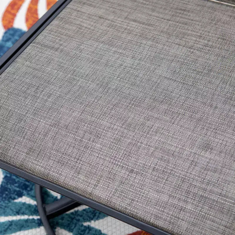 Ensemble de salle à manger d'extérieur 7 pièces Captiva Designs avec table rectangulaire avec trou pour parasol de 4 cm et chaises à accoudoirs en métal.