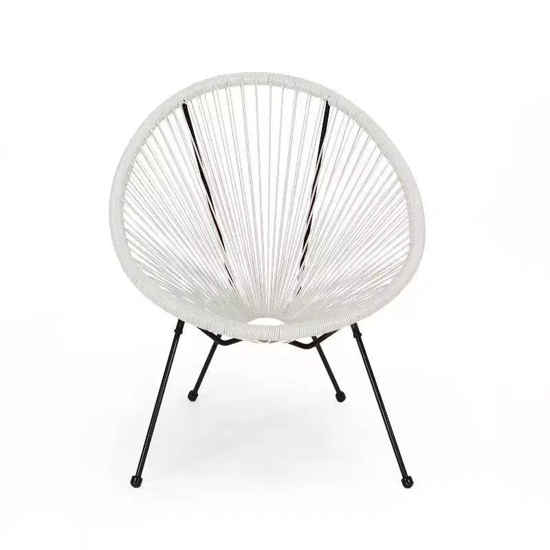 Christopher Knight Home Anson Outdoor Acapulco Woven Patio Accent Chair White/Black