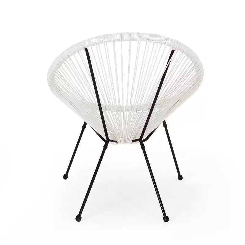 Christopher Knight Home Anson Fauteuil d'appoint Acapulco d'extérieur tressé Blanc/Noir