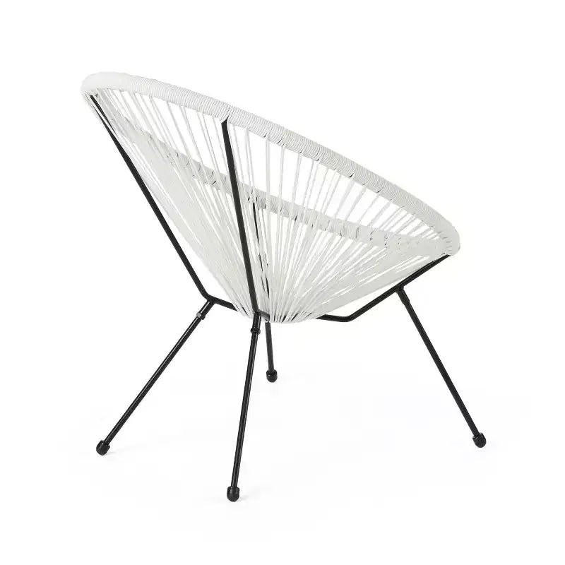 Christopher Knight Home Anson Fauteuil d'appoint Acapulco d'extérieur tressé Blanc/Noir