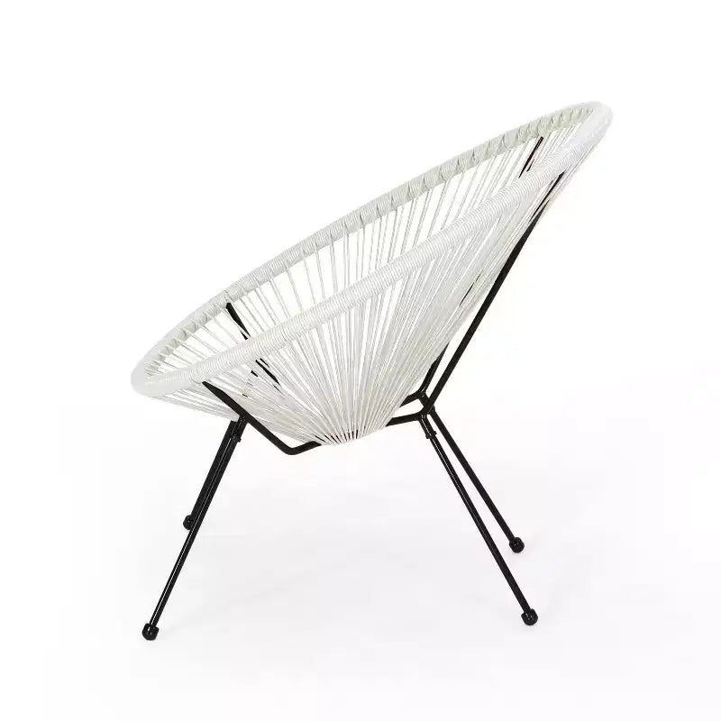 Christopher Knight Home Anson Fauteuil d'appoint Acapulco d'extérieur tressé Blanc/Noir