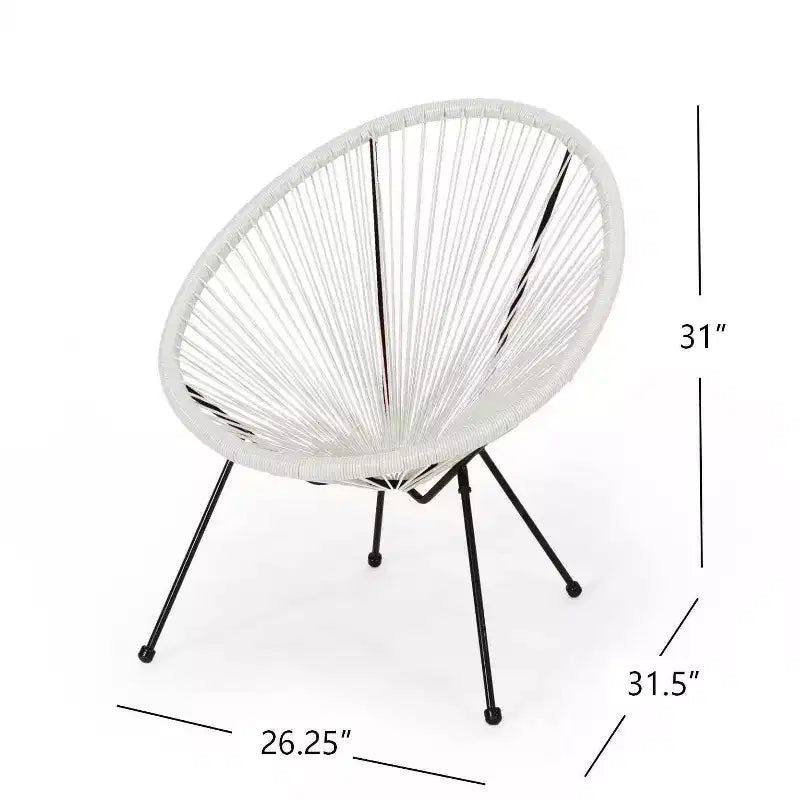 Christopher Knight Home Anson Fauteuil d'appoint Acapulco d'extérieur tressé Blanc/Noir