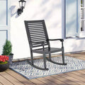 Outdoor Acacia Wood Rocking Chair - Captiva Designs: UV & Water-Resistant, Powder-Coated Frame, Fixed Arms