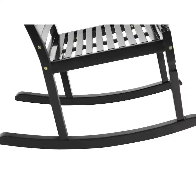 Fauteuil à bascule d'extérieur en bois d'acacia - Captiva Designs : Résistant aux UV et à l'eau, cadre thermolaqué, accoudoirs fixes