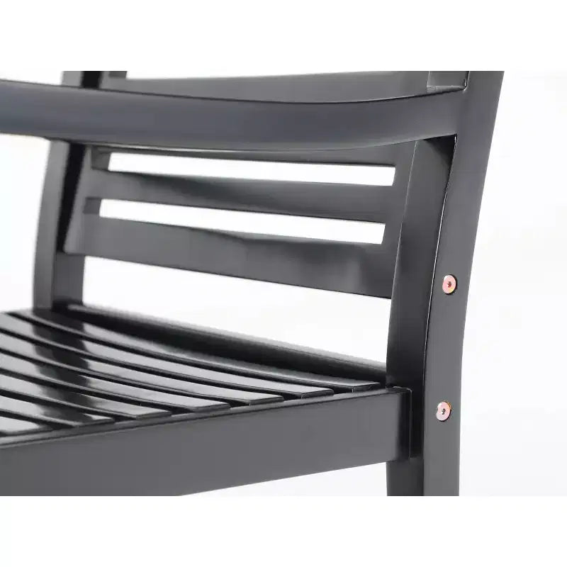 Fauteuil à bascule d'extérieur en bois d'acacia - Captiva Designs : Résistant aux UV et à l'eau, cadre thermolaqué, accoudoirs fixes