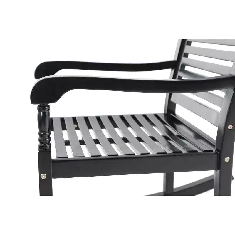 Fauteuil à bascule d'extérieur en bois d'acacia - Captiva Designs : Résistant aux UV et à l'eau, cadre thermolaqué, accoudoirs fixes