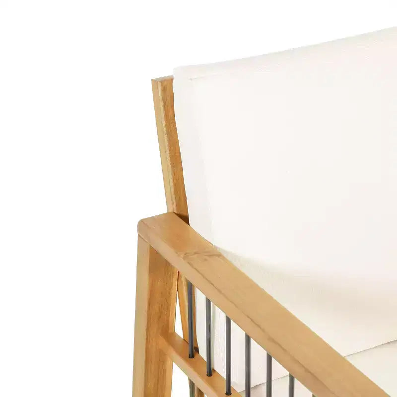 Lot de 2 fauteuils de jardin Elias en bois d'acacia avec coussins teck/beige - Christopher Knight Home : Résistant aux intempéries, protection UV, cadre en fer