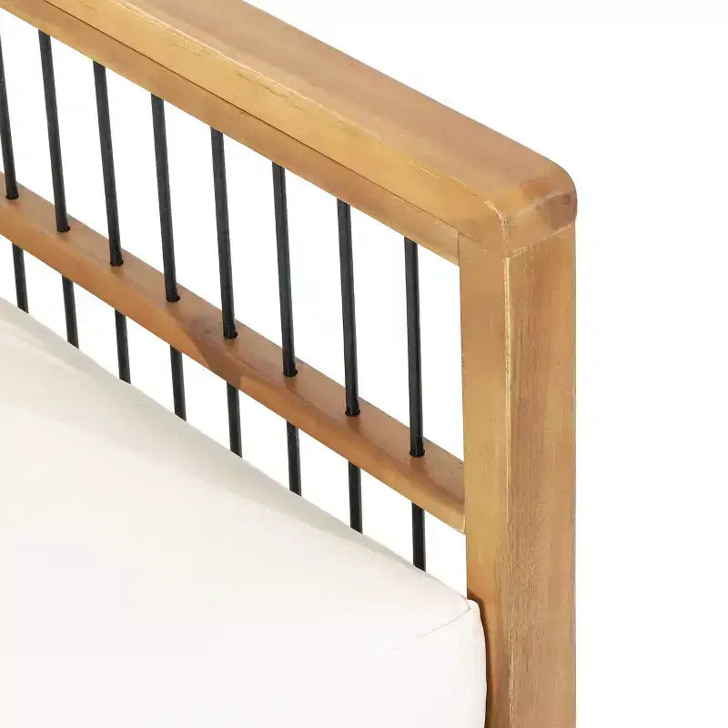 Lot de 2 fauteuils de jardin Elias en bois d'acacia avec coussins teck/beige - Christopher Knight Home : Résistant aux intempéries, protection UV, cadre en fer