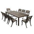 95" Rectangular Modern Ornate Outdoor Mesh Aluminum Patio Dining Set with Four Chairs - Black - Oakland Living: UV-Resistant, 8-Seater