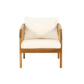 Christopher Knight Home Jabe Outdoor Acacia Wood and Wicker Club Chair with Cushions
