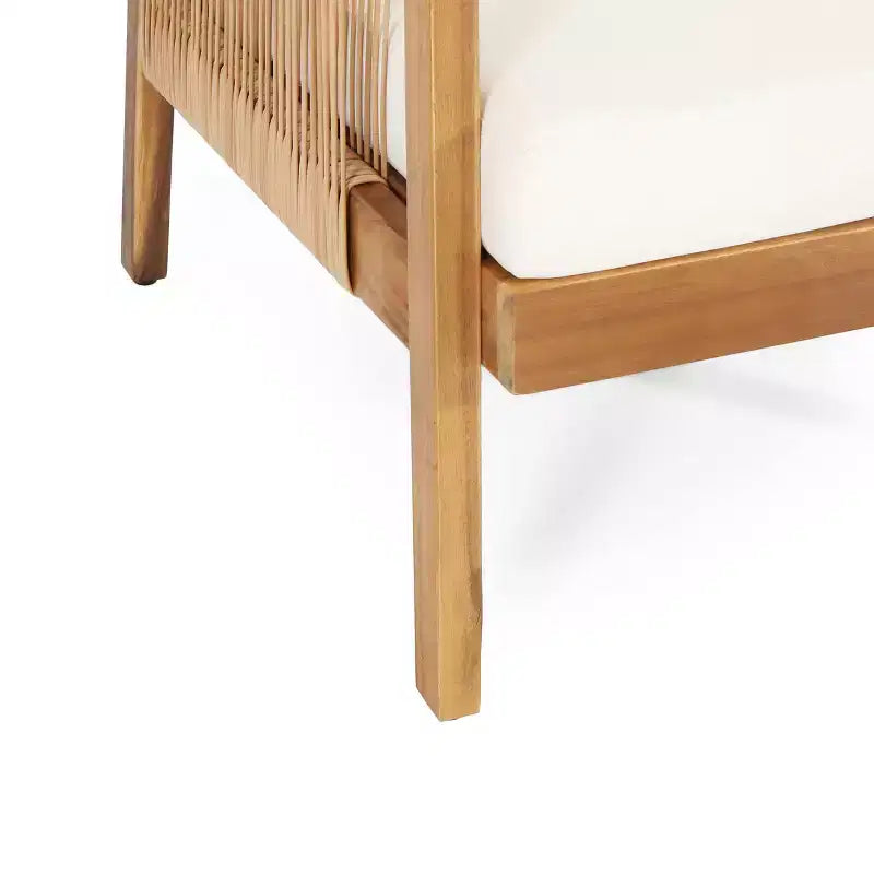 Chaise de club d'extérieur Christopher Knight Home Jabe en bois d'acacia et osier avec coussins