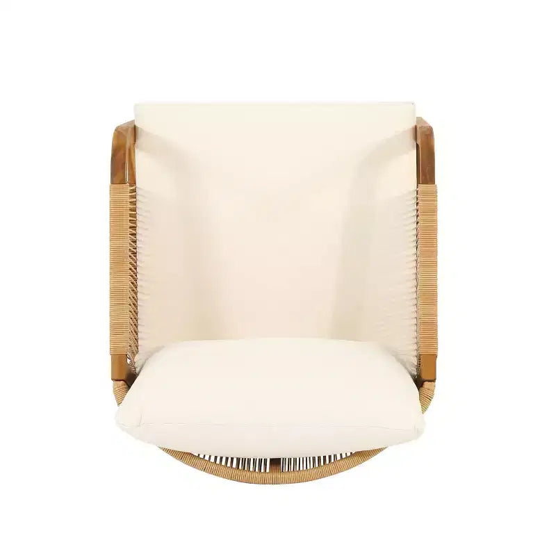 Chaise de club d'extérieur Christopher Knight Home Jabe en bois d'acacia et osier avec coussins