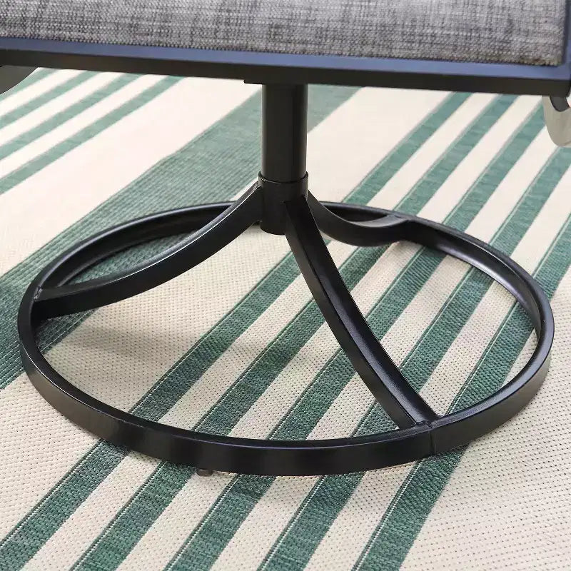 Ensemble de salle à manger 3 pièces pour patio avec petite table carrée avec trou pour parasol et chaises rembourrées à bras pivotantes à 360° - Captiva Designs