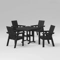 POLYWOOD Moore 5pc Outdoor Patio Dining Set Black