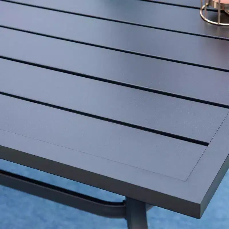 Ensemble de salle à manger d'extérieur 7 pièces Captiva Designs avec 2 fauteuils pivotants et table en métal avec trou pour parasol : ensemble de salle à manger de patio résistant aux intempéries et à la décoloration