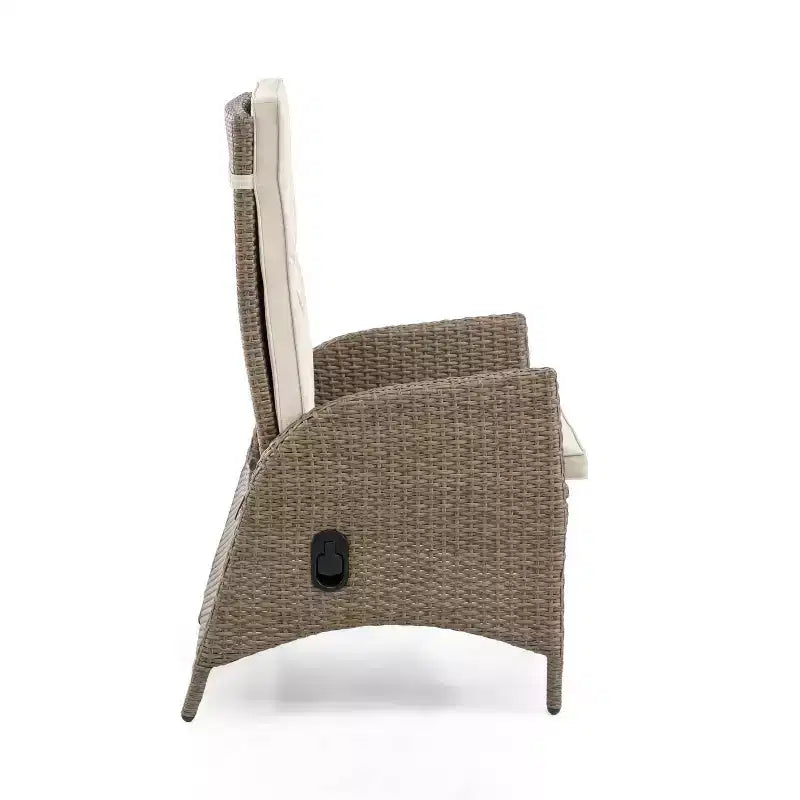 Ensemble de salle à manger extérieur Greemotion Mackay 5 pièces en bois de teck : Résistant aux UV, aux intempéries, cadre en aluminium