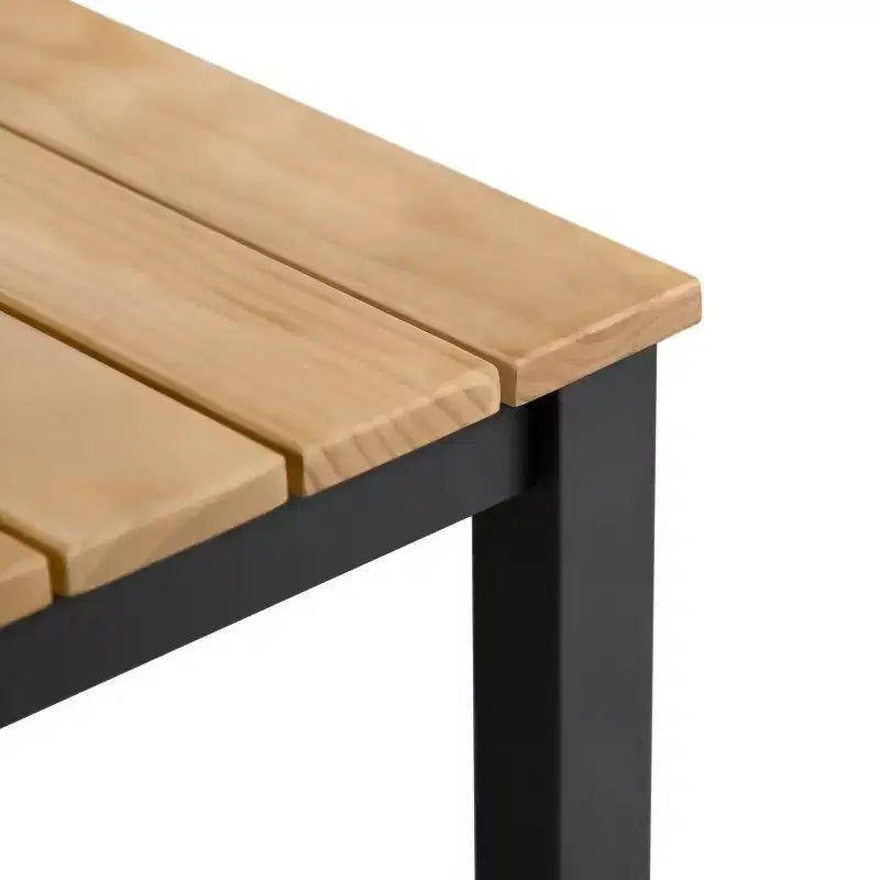 Ensemble de salle à manger extérieur Greemotion Mackay 5 pièces en bois de teck : Résistant aux UV, aux intempéries, cadre en aluminium